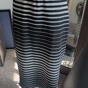 Brat Star Monochrome Striped Pencil Skirt